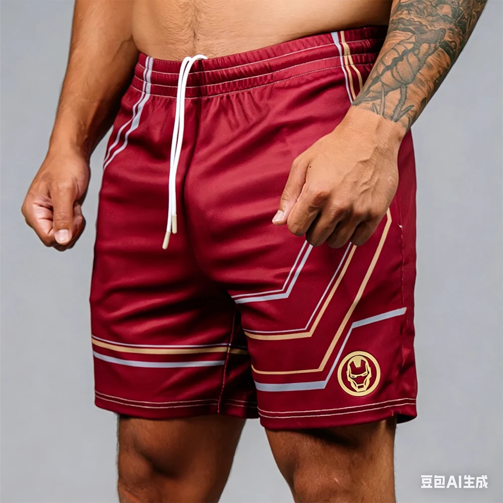 

Новые летние шорты 2026 года IRON MAN Stark Tech Performance для мужчин: оверсайз, дышащие, быстросохнущие, для фитнеса, бега и тренировок