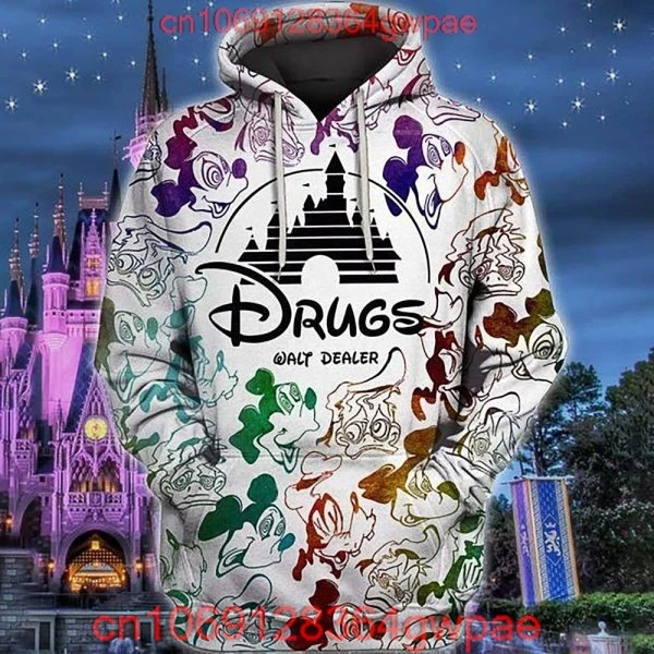 Drugs Walt Dealer Disney 3d Logo Hoodie Oversized Mode Rits Hoodie Mannen Sweatshirt En Vrouwen Hoodie