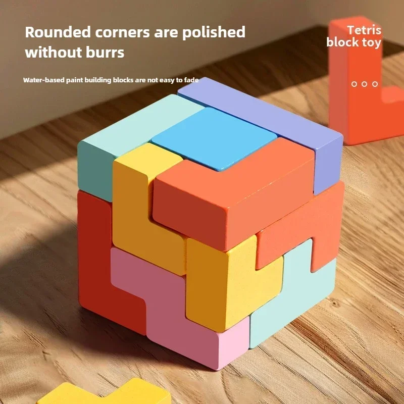 Blocs de construction colorés Montessori 3D, Puzzle pour enfants, Tangram, Intelligence, éducation précoce, jeux de table éducatifs
