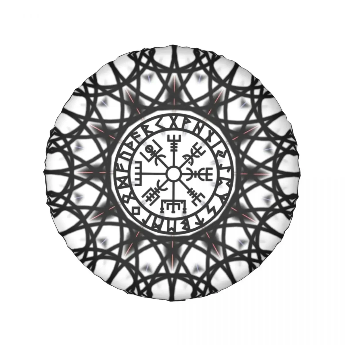 Vegvisir Futhark Runes Compass Vikings Spare Tire Cover for Jeep Pajero Viking Valhalla Car Wheel Protectors 14