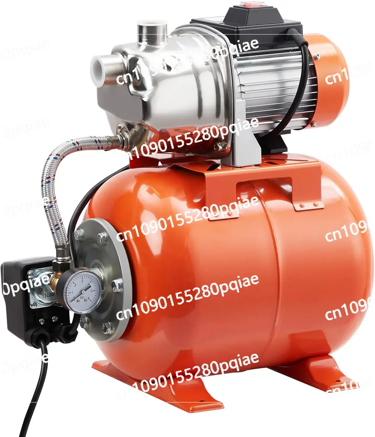 3/4HP Shallow Well Pump with Pressure Tank, Stainless Steel, 115V Irrigation Pump, Automatic Water Booster Jet Pump for Home