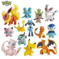 Pokemon Cartoons Anime Figure Pikachu Charmander Eevee Squirtle Cosplay Toys Model Figure Collection Dolls Birthday Gift