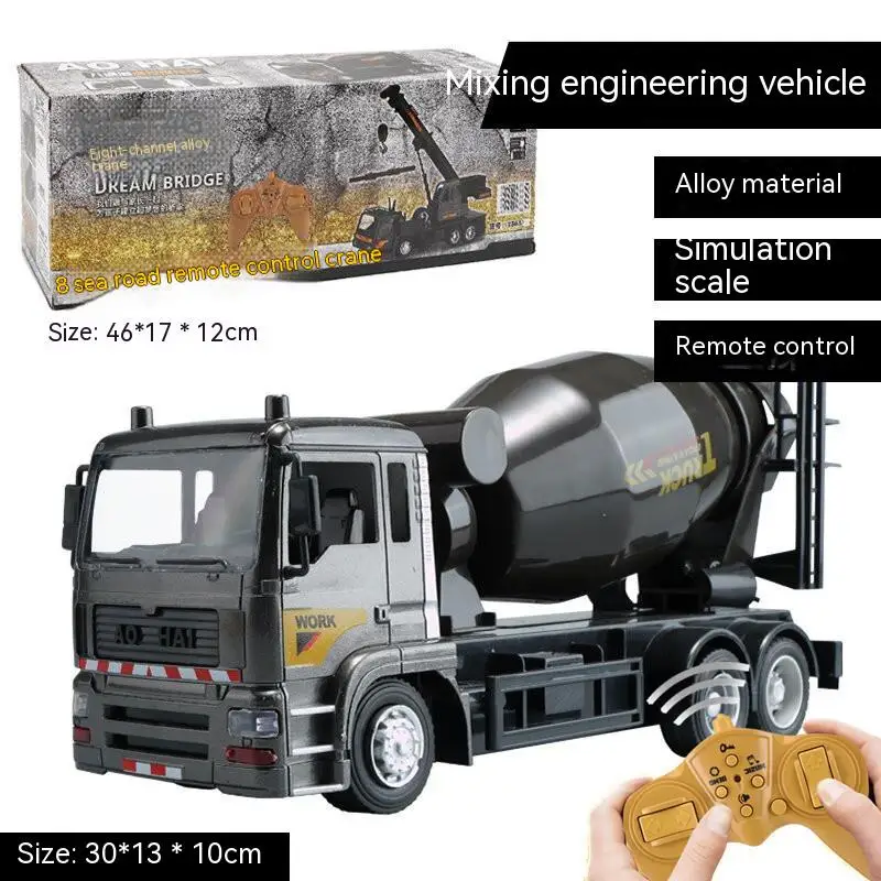 Alloy Rc Engineering Vehicle Steering Wheel Remote Control Dump Truck Crane Mixer Excavator Lift Truck Outdoor Toy Birthday Gift