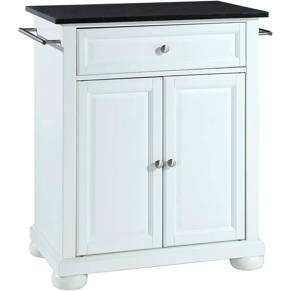 Alexandria Granite Top Small Portable Rolling Kitchen Island Storage Cart,StandPairs well with traditional and farmhouse decor