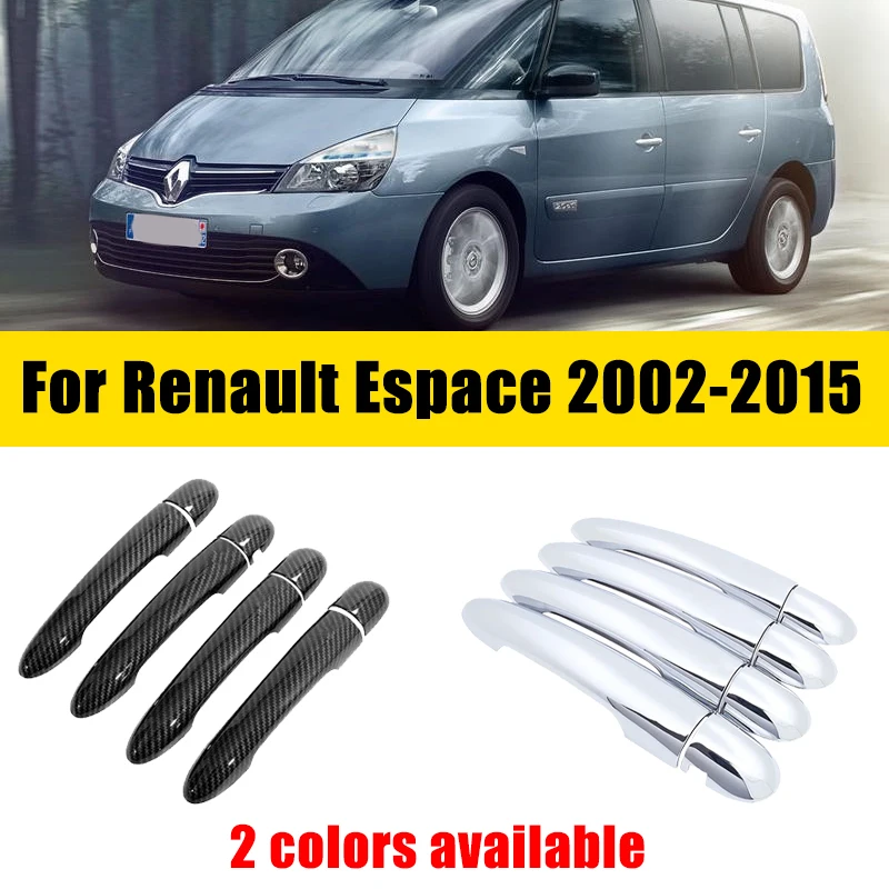 Door Handle Cover Trim Chrome For Renault Espace IV J81 2002-2015 2003 2004 2005 Chrome Anti-scratch Luxurious Car Accessories