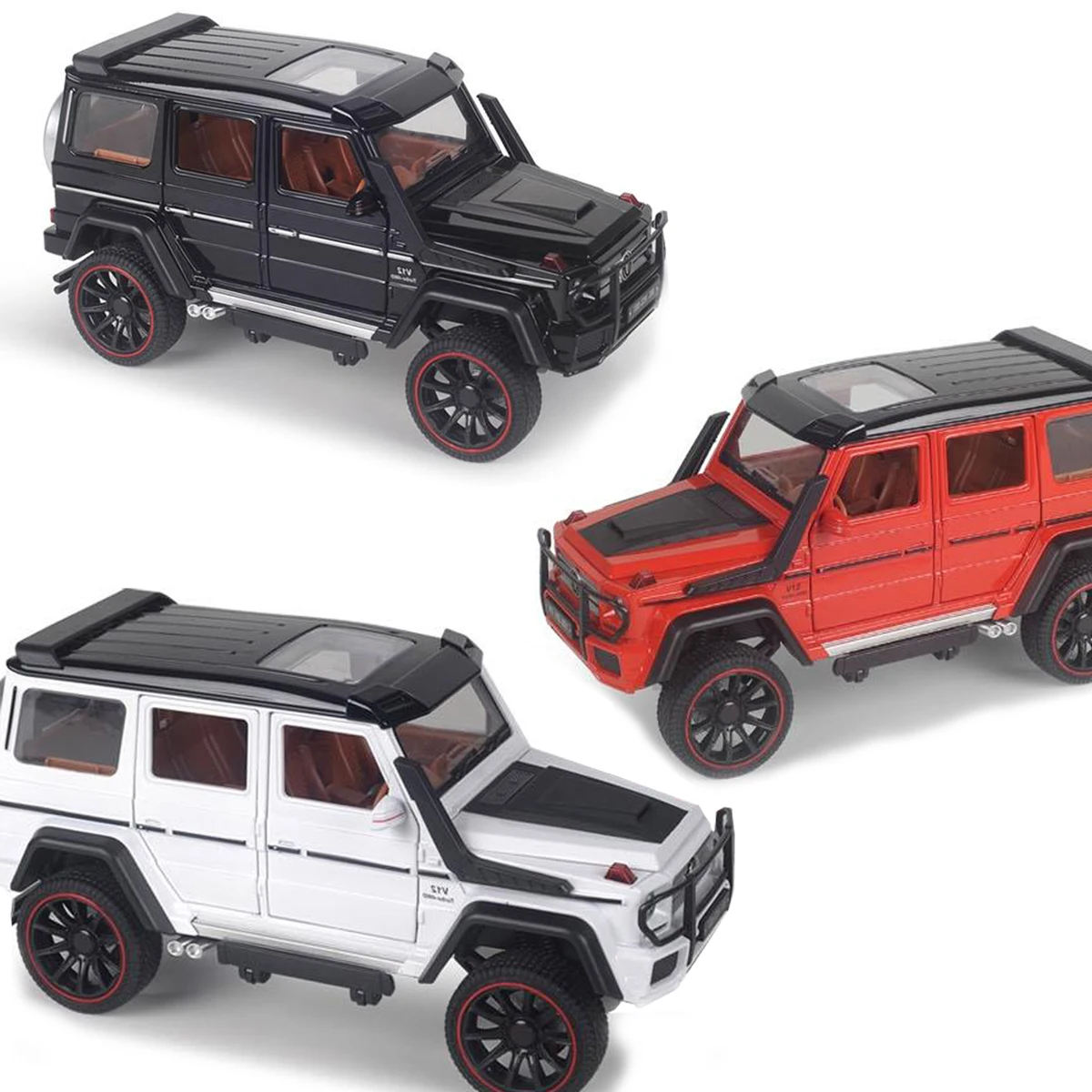 1:22 SUV Die-Cast Alloy Metal Car Model Collection Children's Toys Vehicles with Sound and Light Pull Back for Kids' Gift
