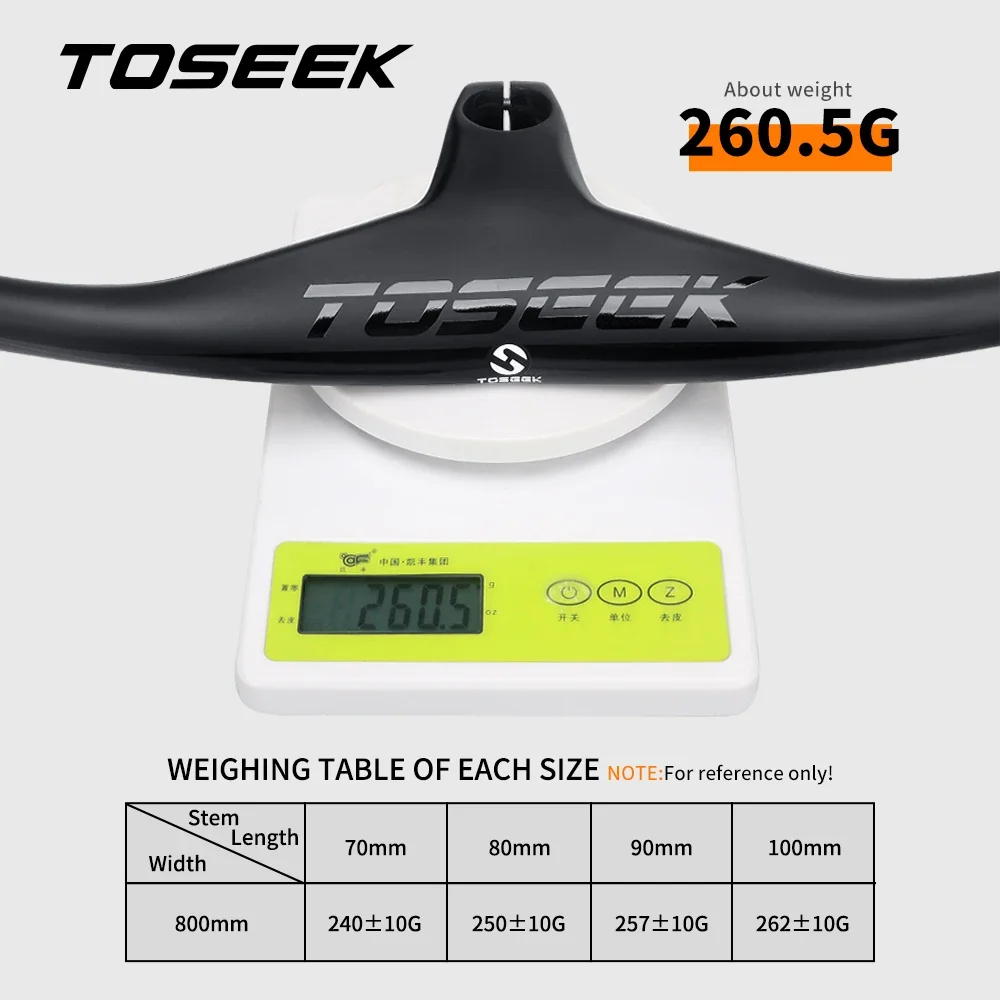 TOSEEK المقاود الجبلية والجذع 28.6 مللي متر-17 درجة مقود الدراجة القضبان 260 جرام المتكاملة الكربون المقود دراجة الجبلية اكسسوارات