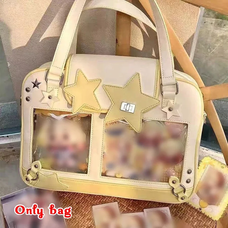 

Y2K Trendy Star Ita Bag Lolita Girl Transparent Pocket Fashion Crossbody Bag Women's Diy Display Shoulder Bag Cute Purse Handbag