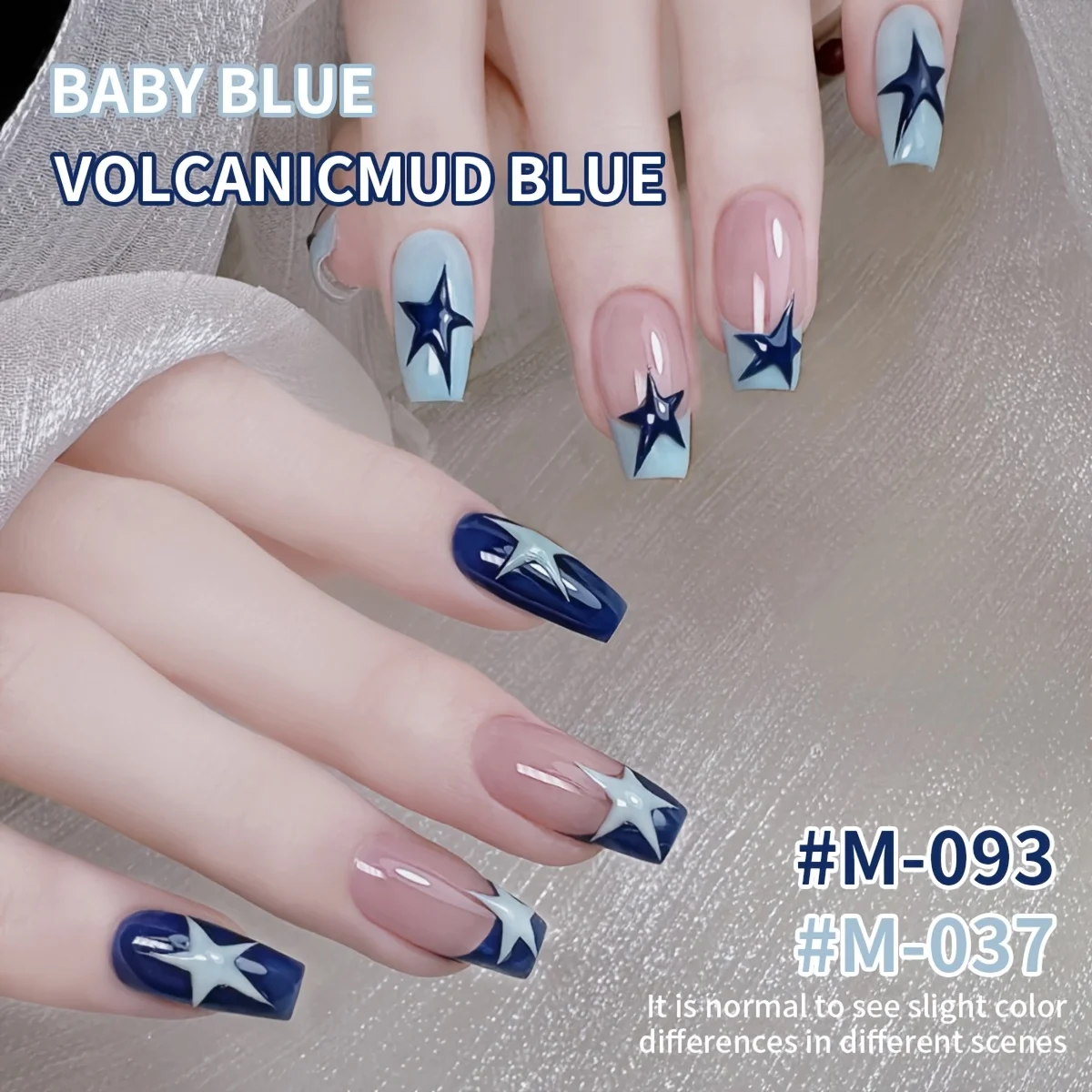 2 Stück Gel-Nagellack im Sternenhimmel-Design, glitzerndes Sternmuster, UV/LED-Gel zum Einweichen, langlebig, hochglänzende Salonqualität