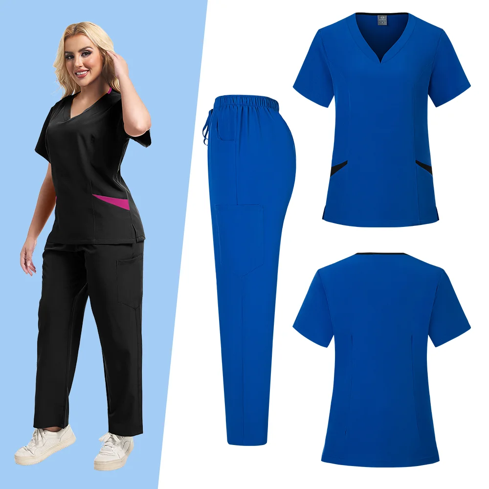 Precio al por mayor, conjunto de uniformes médicos para médico y enfermera, conjunto para correr para mujer, accesorios hospitalarios, ropa de trabajo quirúrgica para quirófano