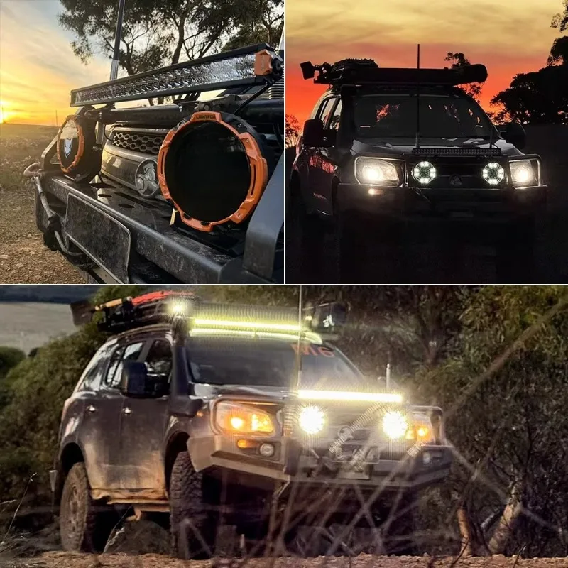 

Ультраяркий мощный светодиодный прожектор 4x4 для бездорожья, 7-дюймовый светодиодный драйвер со встроенными дневными ходовыми огнями и высокой мощностью.