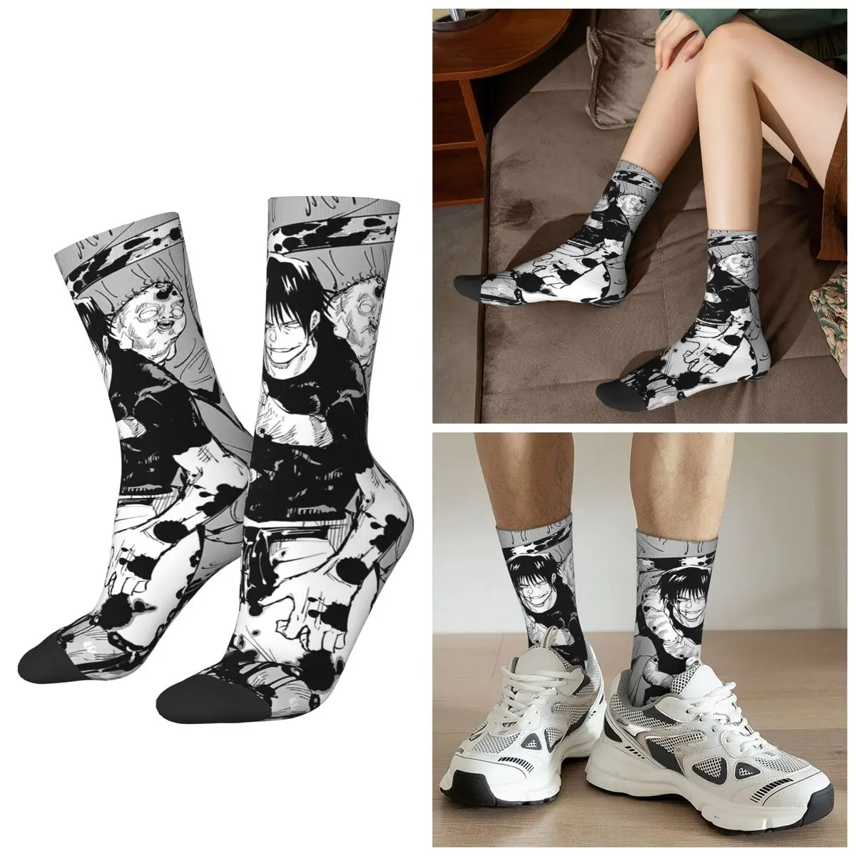 

Носки All Seasons Crazy Toji Fushiguro Jujutsu Kaisen, носки в стиле Харадзюку, высококачественные носки унисекс, подарок на День святого Валентина