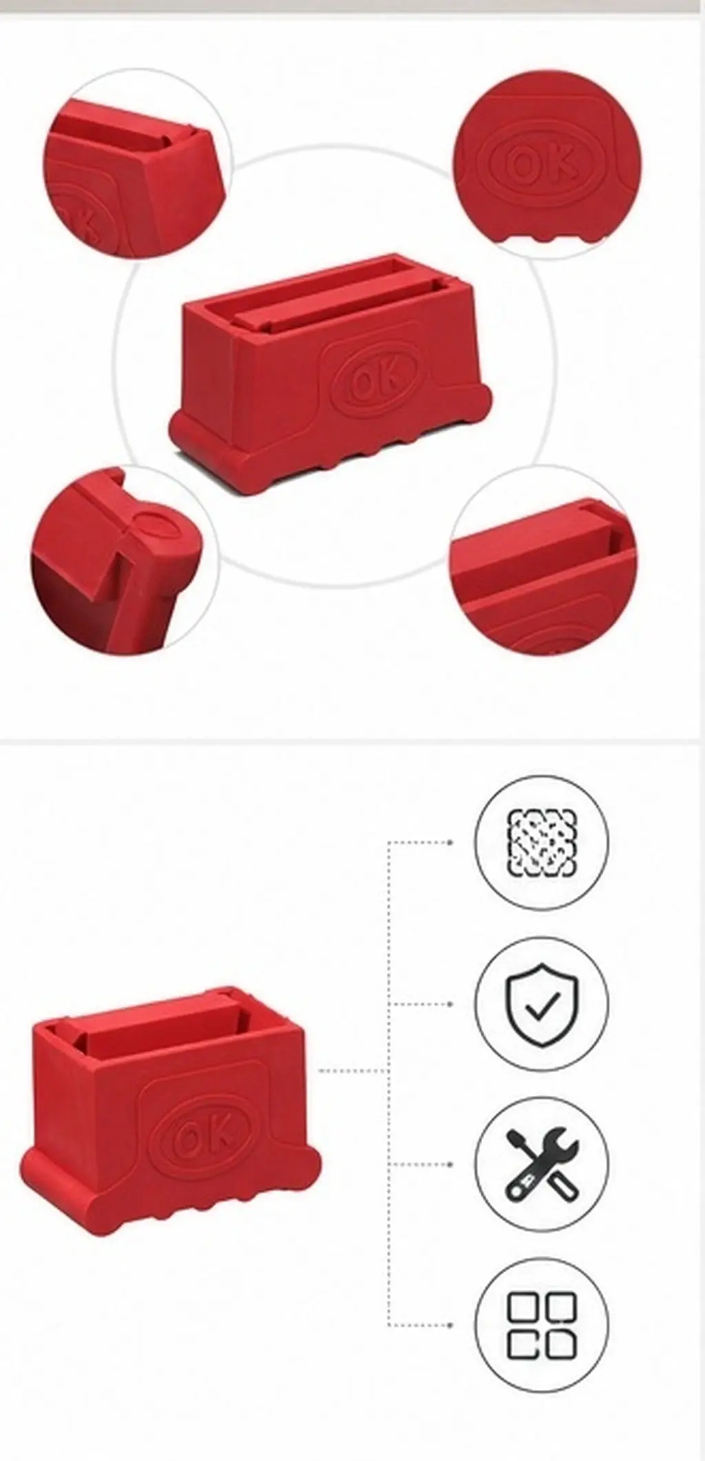 4Pcs Ladder Feet Rubber Pads Anti-Slip Stabilizer Replacement Accessories Durable Ladder Parts for Stable Secure Climbing