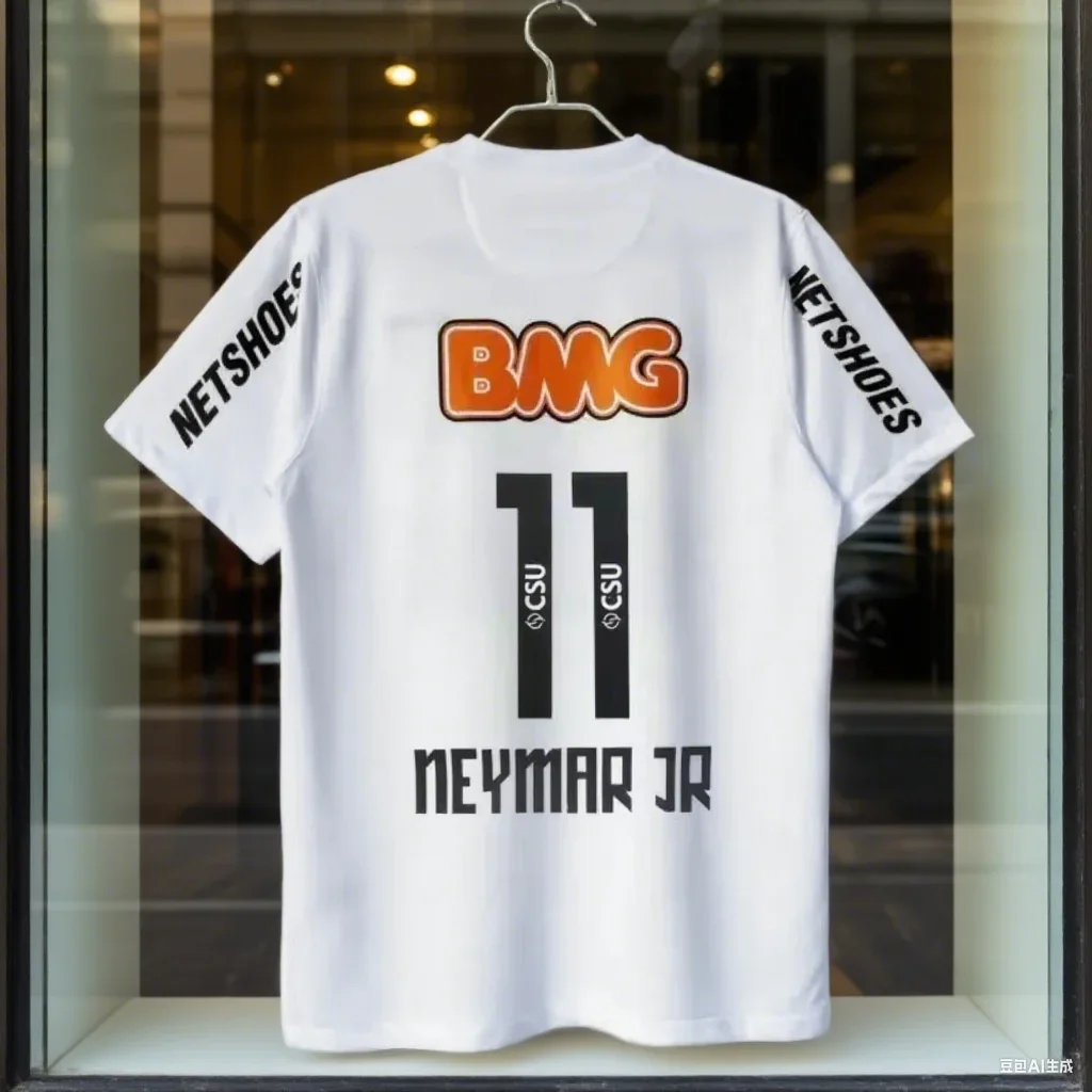 Klassische Vintage 11-12 Santossi Familie Baumwoll-Fußballtrikots Vintage Little Neymar Fußball Erwachsene Herren Damen Kinder Trikots – Detail 3
