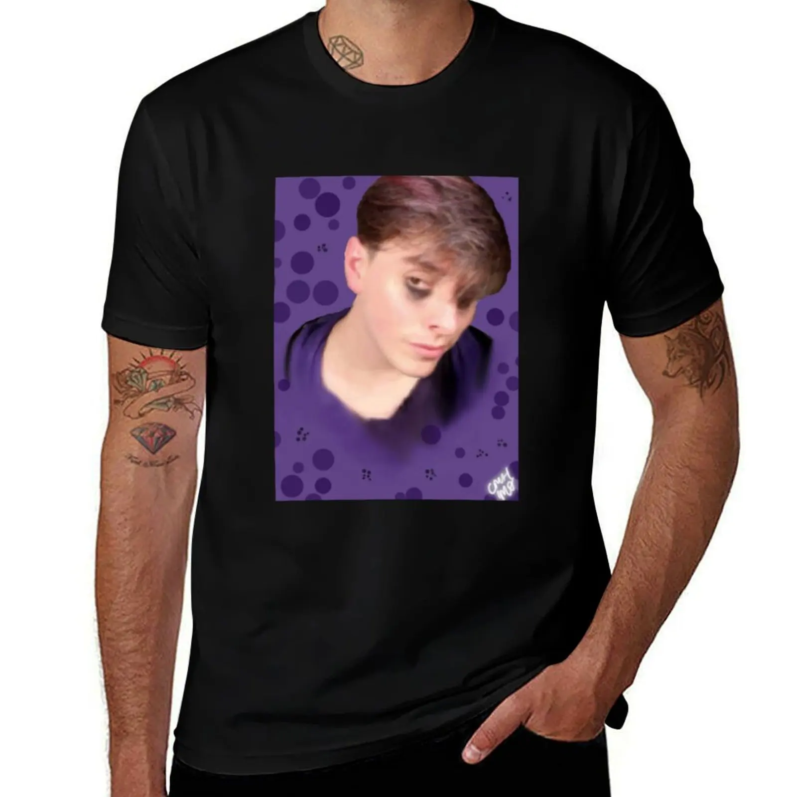 Virgil (Anxiety) Sanders Digital Painting T-Shirt Big Size Crew Neck T-Shirt