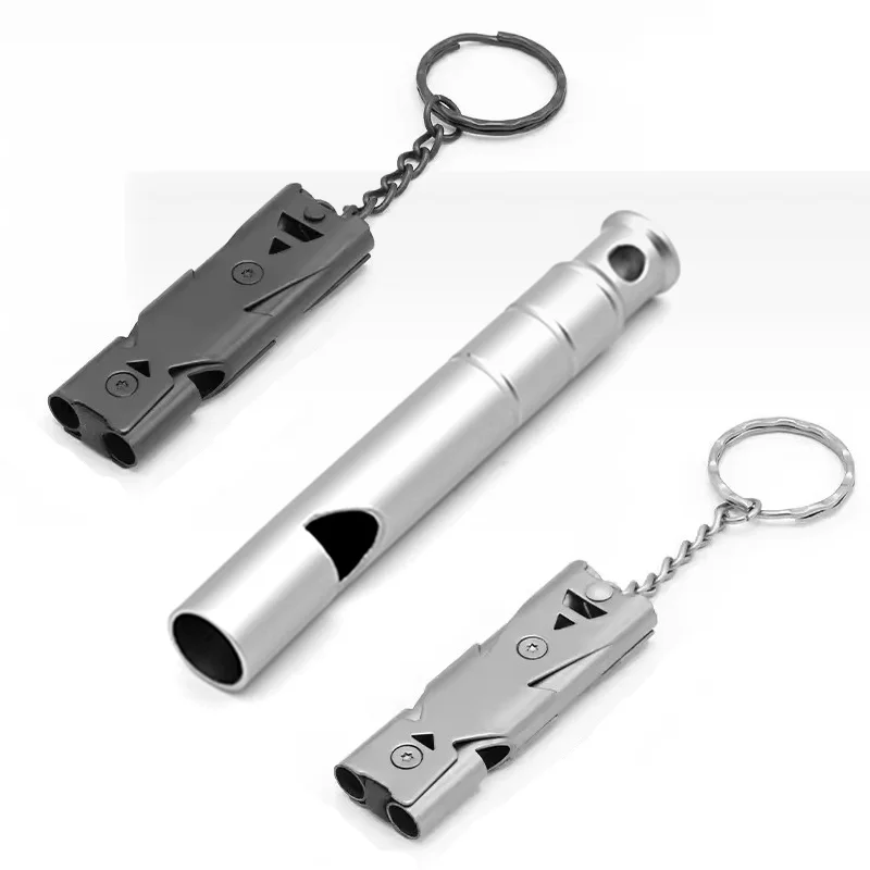Przenośny tytanowy gwizdek awaryjny do użytku na zewnątrz, gwizdek survivalowy, gwizdek EDC, naszyjnik z gwizdkiem, do wędrówek, biwakowania, podróży, eksploracji i survivalu.