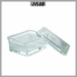 Staining Cells Glass Dyeing Tank Rectangle Staining Tank For Up To 10 Microscope Slides (Approx. 76*26mm) Thick Walls With Cover