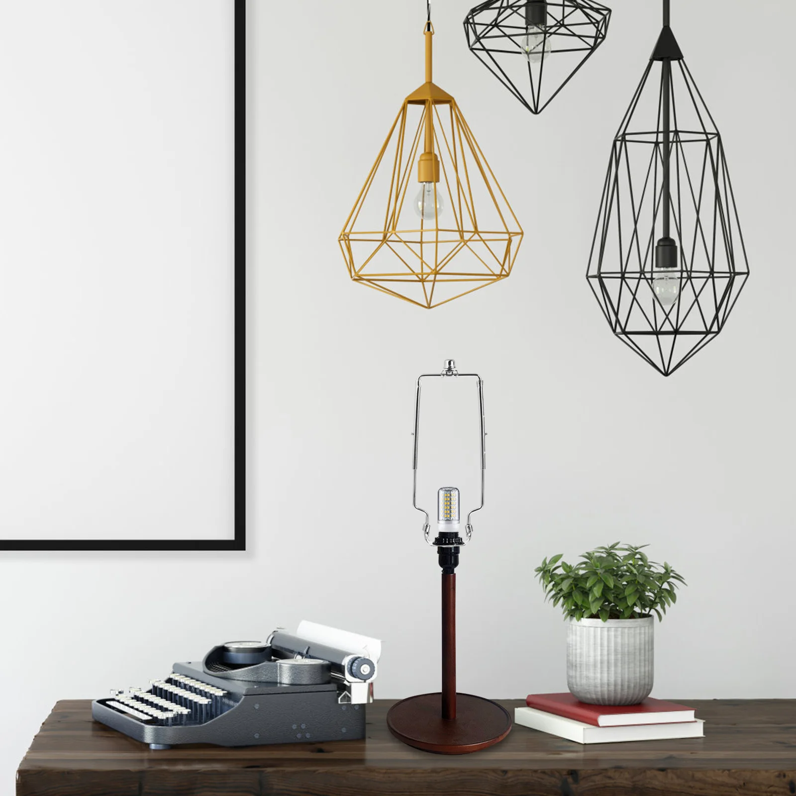 

Lamp Shade Harp Holder Kit Sturdy Cast Iron Telescopic Frame for Desk Floor Lamp DIY Lighting Fixture Replacement Parts