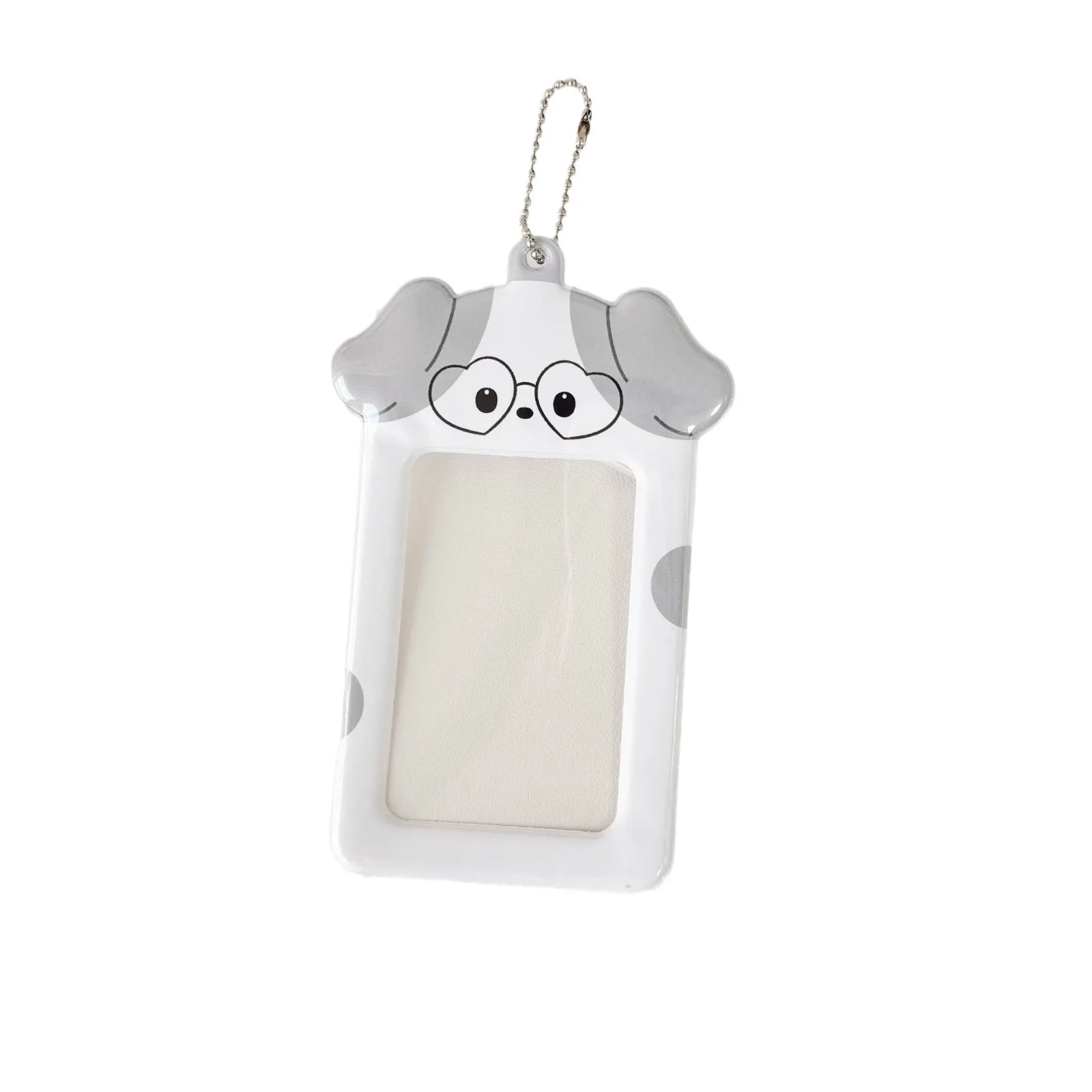 Ins Style Cartoon Puppy Photocard Holder with Keychains Cute 3inch Cards Protect Sleeves for Students image 5