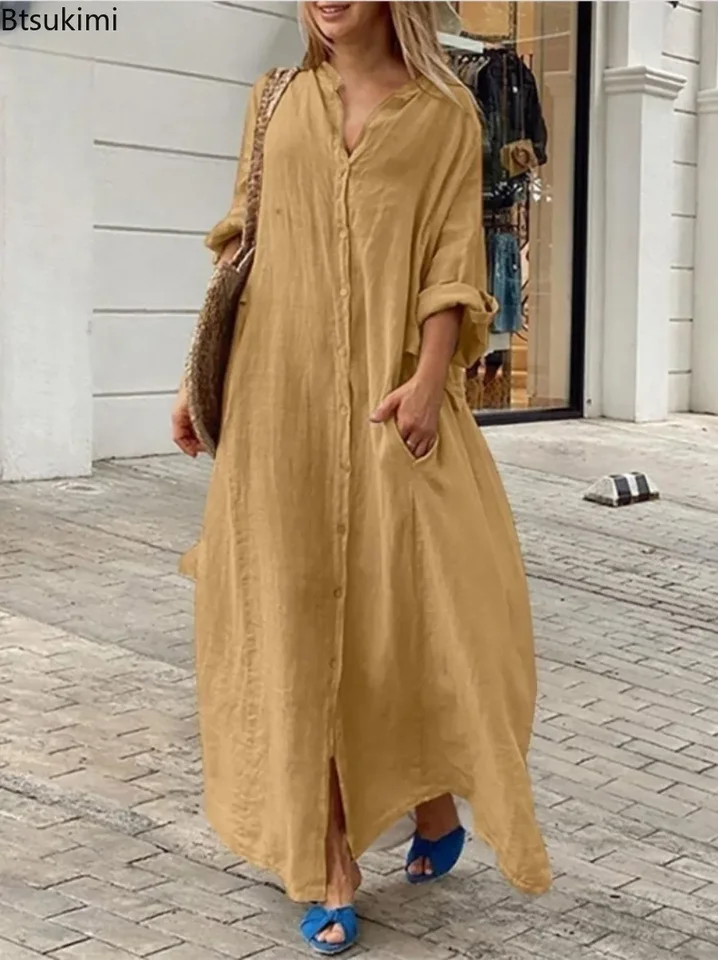 stylish 100 linen dresses aliexpress black Clacive Summer Loose Black Women's Dress 2025 Sexy V-Neck Short Sleeve Mini Dresses Elegant Classic Pleated Solid Female Dress