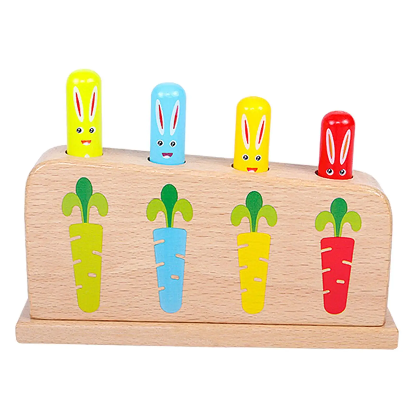 Retro Baby Toddlers Wooden Up Toy Party Supplies Colorful Spring Toy