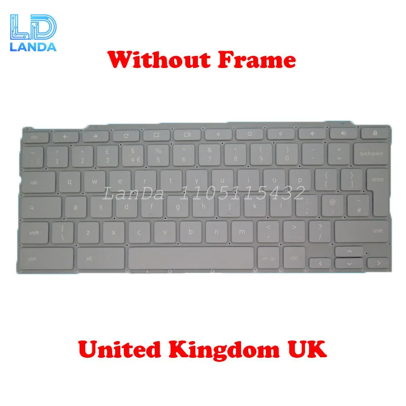 Laptop Grey Keyboard For Google AE0CEE00010 United Kingdom UK United States US NO Frame New