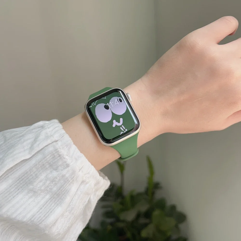 Pulseira de silicone superior para apple watch band feminina série ultra 10/9/8/7/6/5/4 se 38mm 40mm 41mm 42mm 44mm 45mm 46mm 49mm