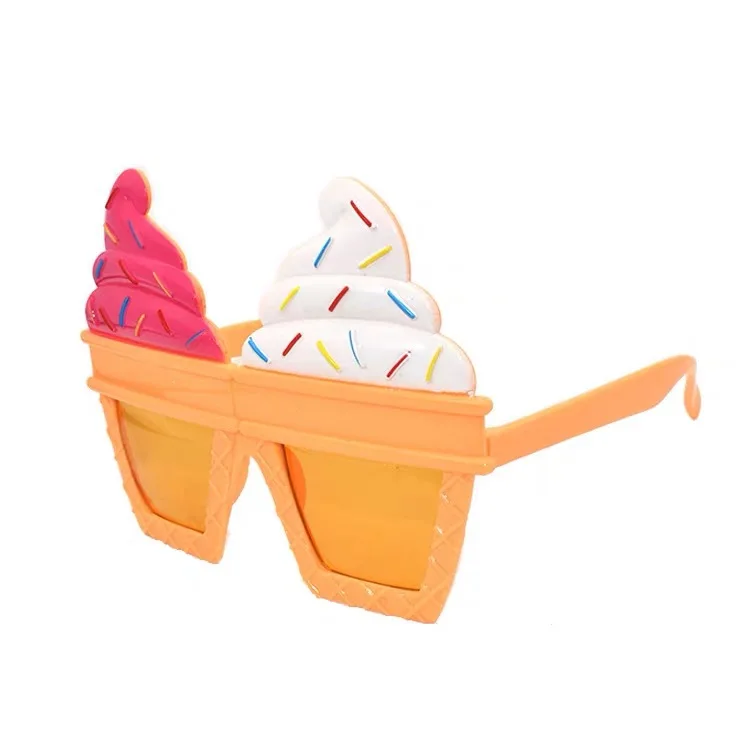 Cute Summer Cream Cone Glasses Girls Ice Cream Shape Ball Sunglasses Birthday Party Photo Props Halloween Dress Up Gift Party