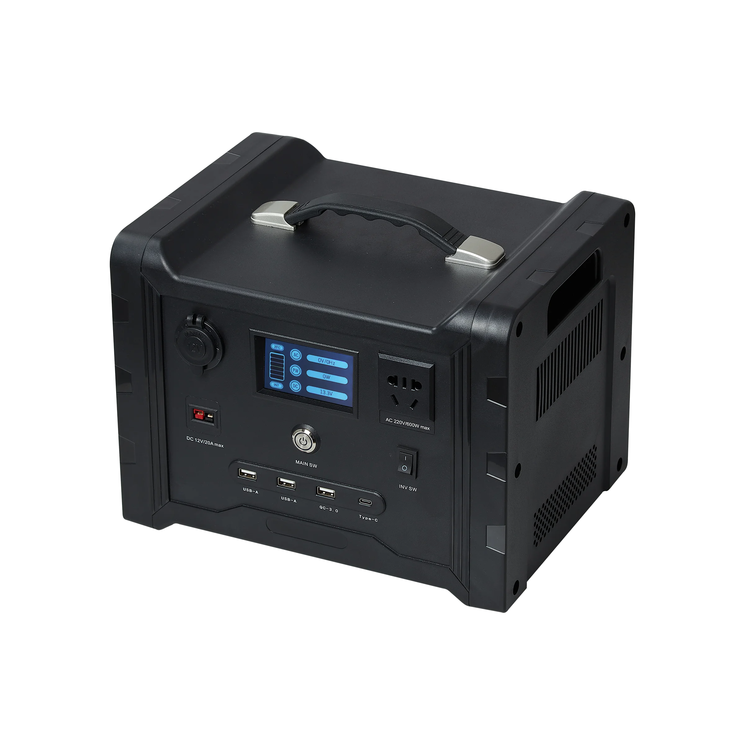 Pure sine wave 600W solar generator Lifepo4 lithium battery, a variety of charging methods for camping and outdoor emergency