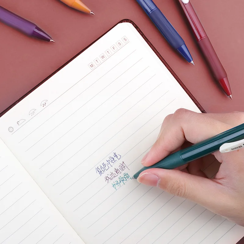 BAOKE-Caneta Gel Retrátil Retro, PC3848, 0.5mm, Conjunto 5Pc