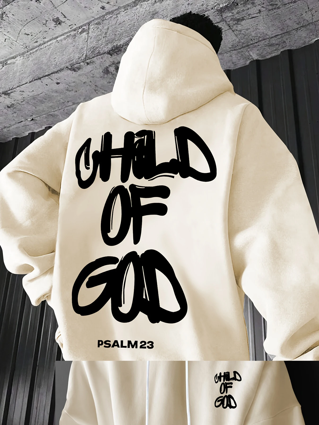 Unisex Hoodie Child Of God Psalm 23 Print Oversized Christian Streetwear Sweatshirt Casual Long Sleeve Pullover Tops - view 2