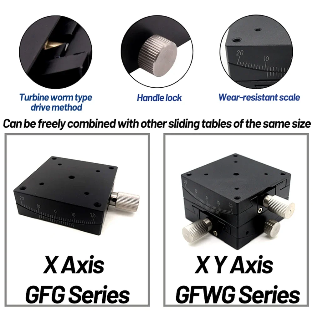 X Axis XY Axis 60mm 6kg Manual Radian Angle Table Goniometer Swing Table GFG60 Precision Swing Table Measurement Displacement