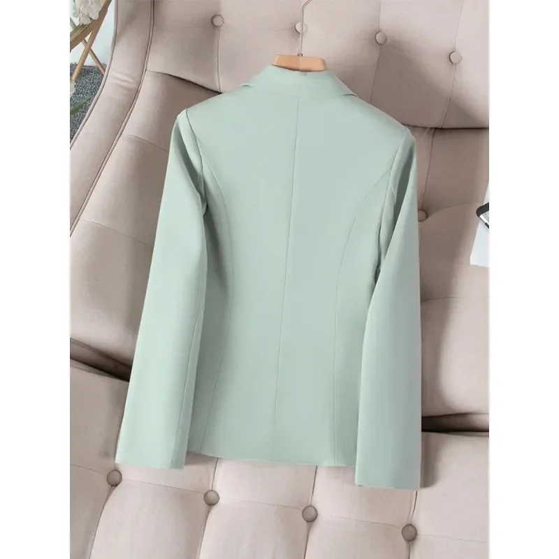 Fashion Autumn Winter Women Formal Blazer Female Green Pink Black Apricot Long Sleeve Office Ladies Business Work Wear Jacket