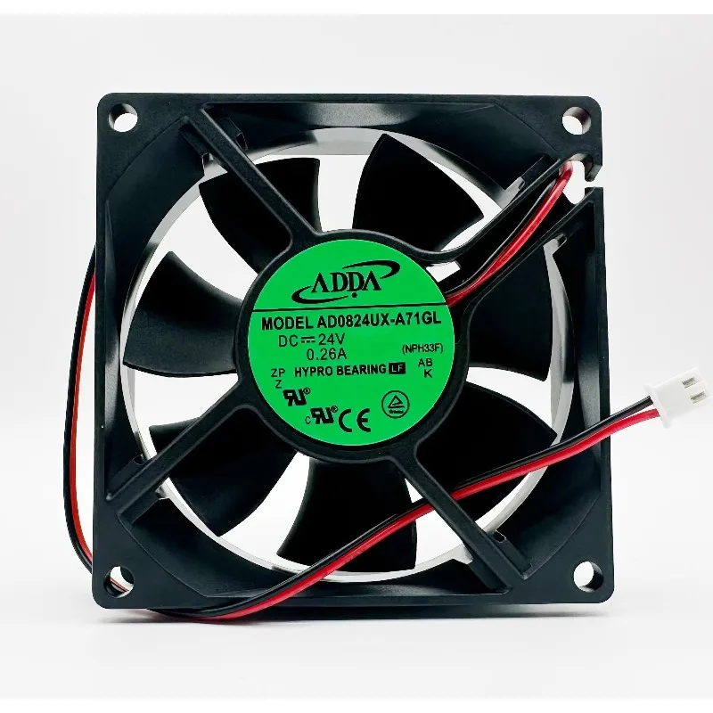 مروحة جديدة لـ ADDA AD0824UX-A71GL 8025 DC24V 0.26A 8CM مروحة تبريد 80*80*25 مللي متر