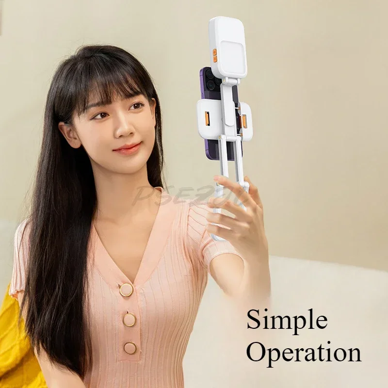 RGB Fill Light Desktop Integrated Folding Phone Stand Live Three Color Beauty Outdoor LED Pocket Light