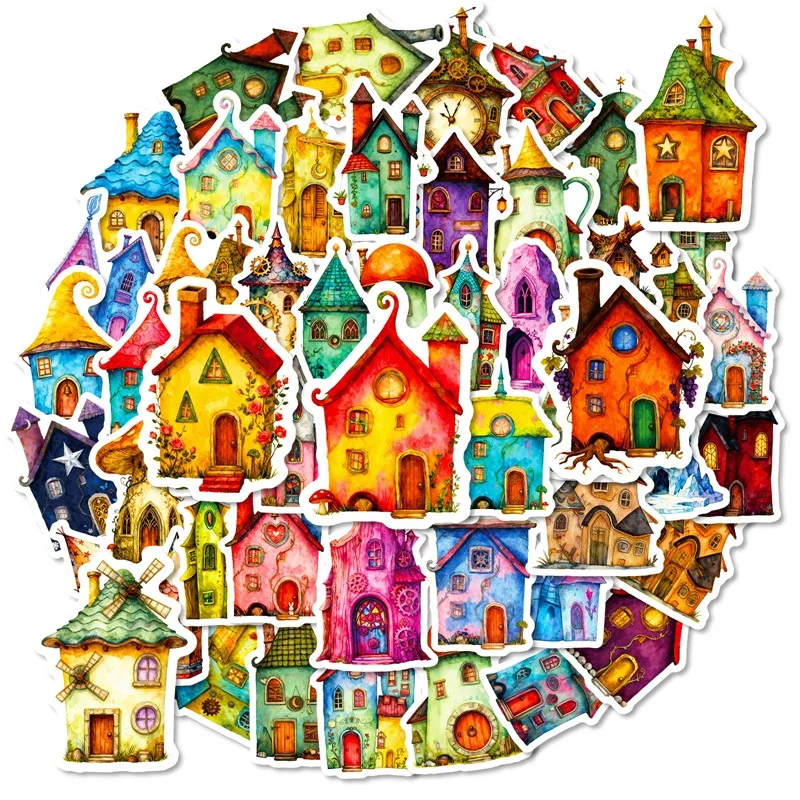 10/30PCS Magic Castle Colored PVC Adhesive Stickers Aesthetic DIY Phone Laptop Luggage Skateboard Graffiti Decals