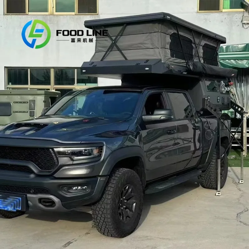 Pop Up Truck Bed Camper Wilderness Shelter Fits Multiple Pickup, Built‑In Storage Pockets For Camping Gears, Truck Camper Cabin view 2
