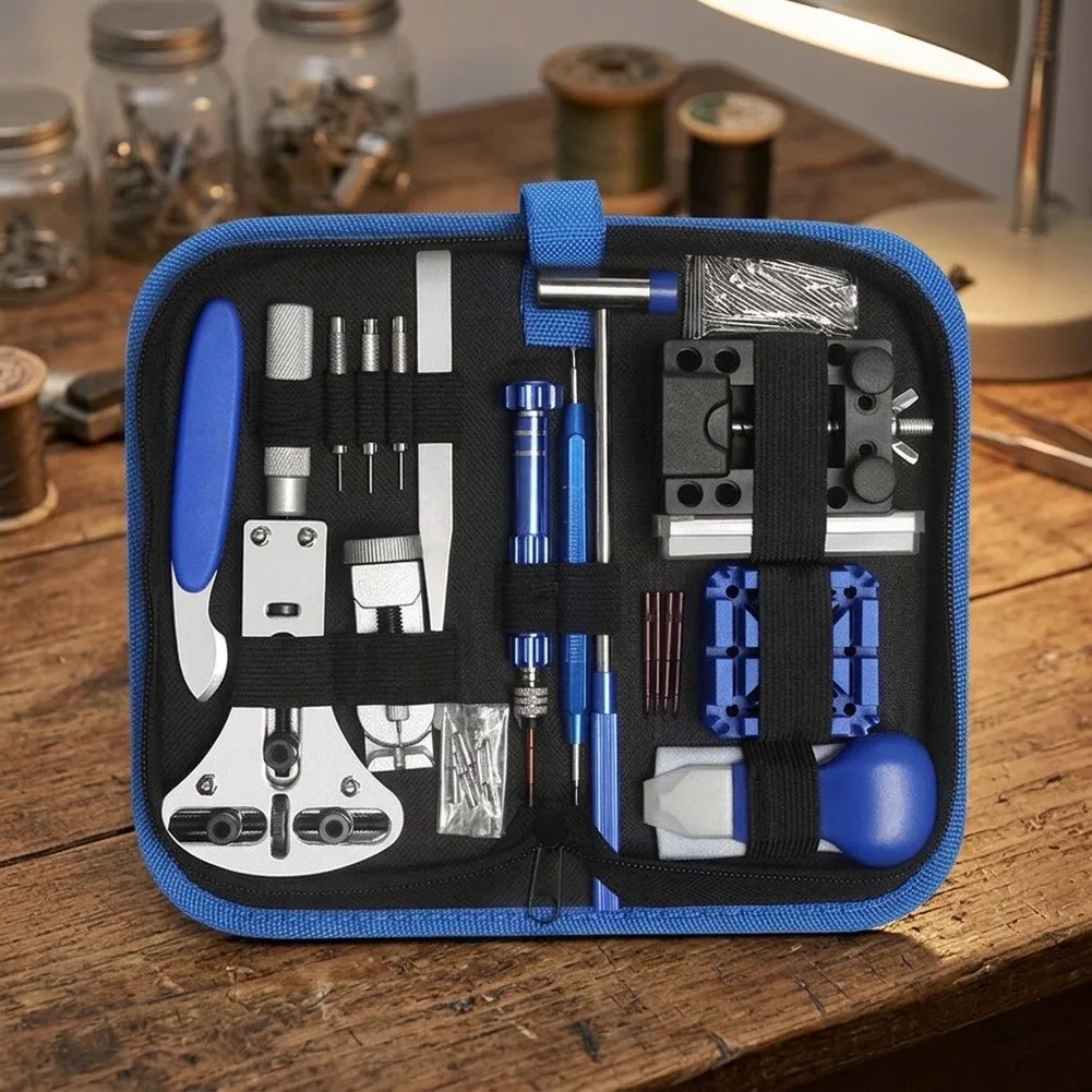 185 Piece Watch Tool Kit for Beginners and Professionals Includes Spring Bars Tweezers and Precision Screwdrivers