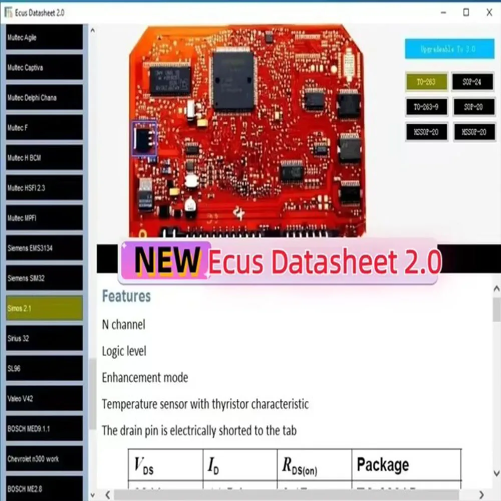 

2023 New Ecus Datasheet 2.0 ECU Repair Software PCB Schematics with Electronic Components of Car ECUs and Additional Information