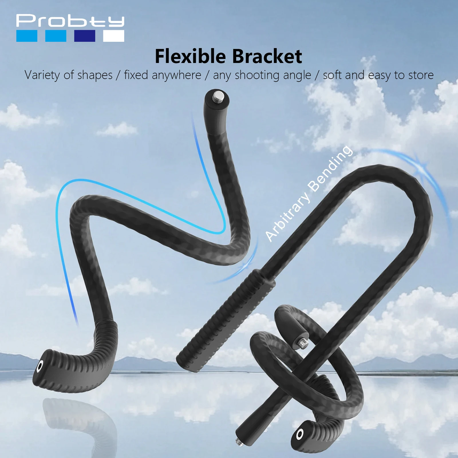 Probty Action Camera Mount for GoPro Insta360 X4 DJI Accessories Octopus Monopod Phone Holder Clip Stand Flexible Mount