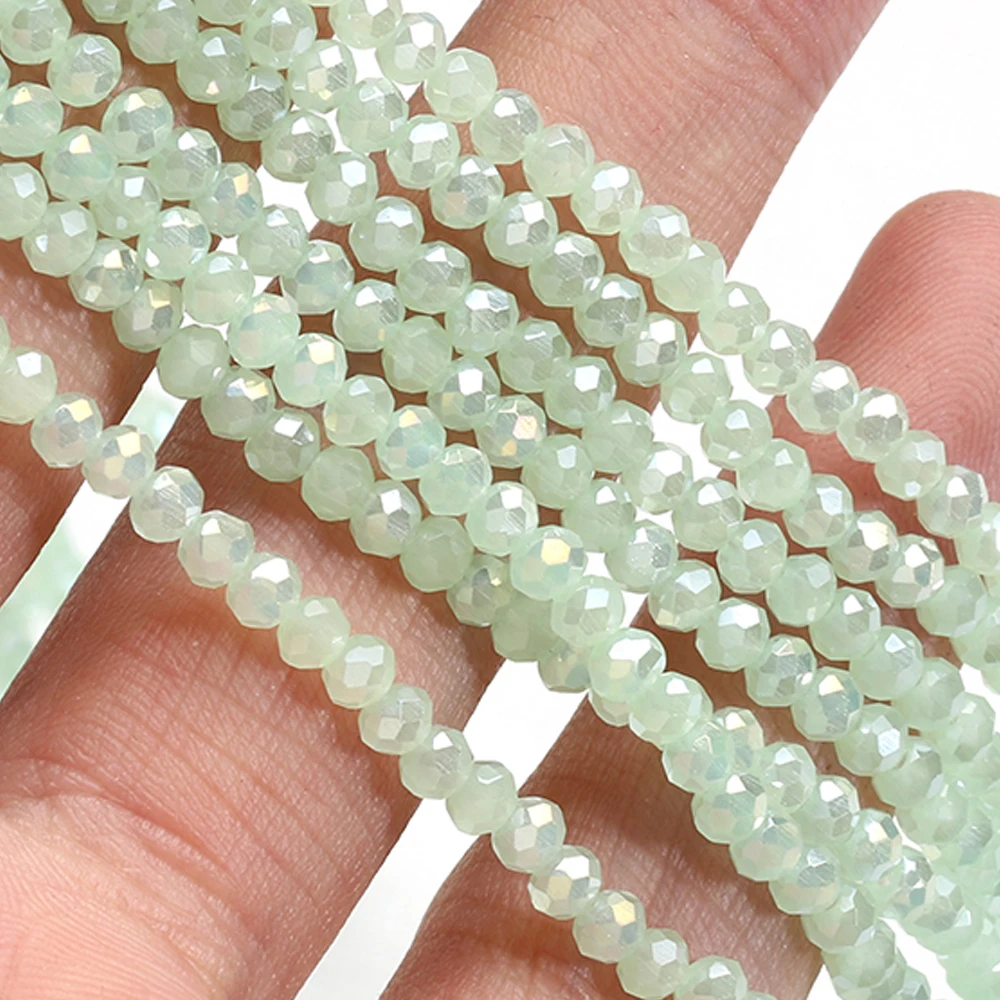 120 Stück Kristallglasperlen, Rondelle, aus Österreich, facettiert, lose, runde Perlen zum Basteln von Schmuck, für DIY-Halsketten und Armbänder. – Detail 21