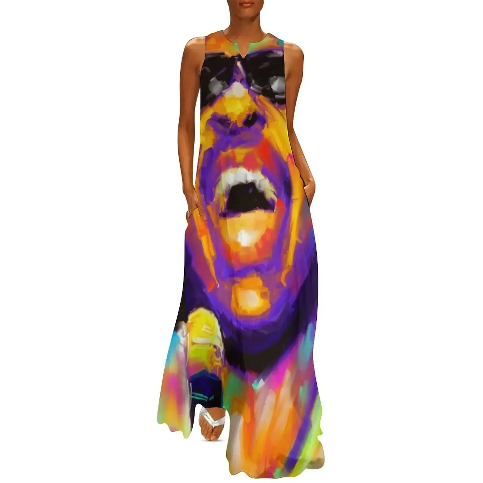 

Colourful portrait of Stevie Wonder Long Dress women's fashion dresses womens clothing Women's dresses Female clothing Dress