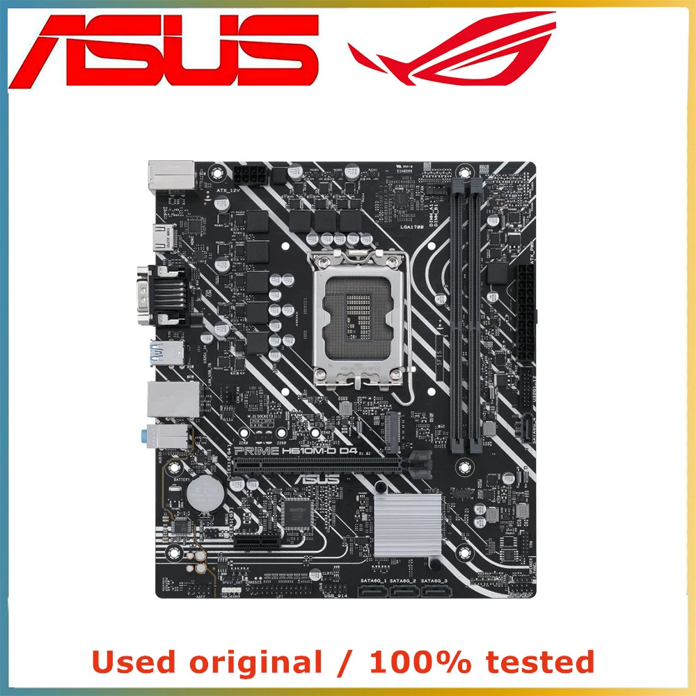 For ASUS PRIME H610M-D D4 LGA1700 H610 Motherboard DDR4 For 12/13/14th Gen Intel CPU