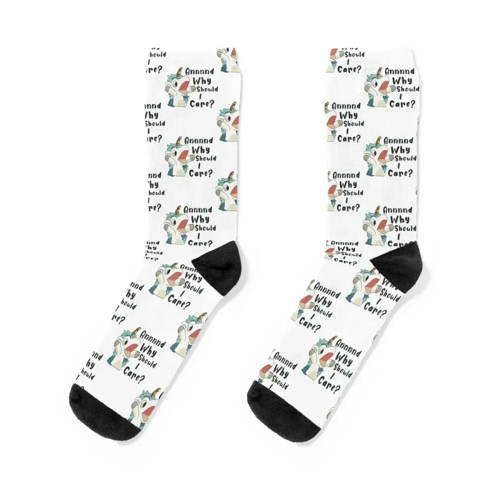 And Why Should I Care Funny Unicorn Socks Stockings compression winter christmas gift short Socks Men's Women's