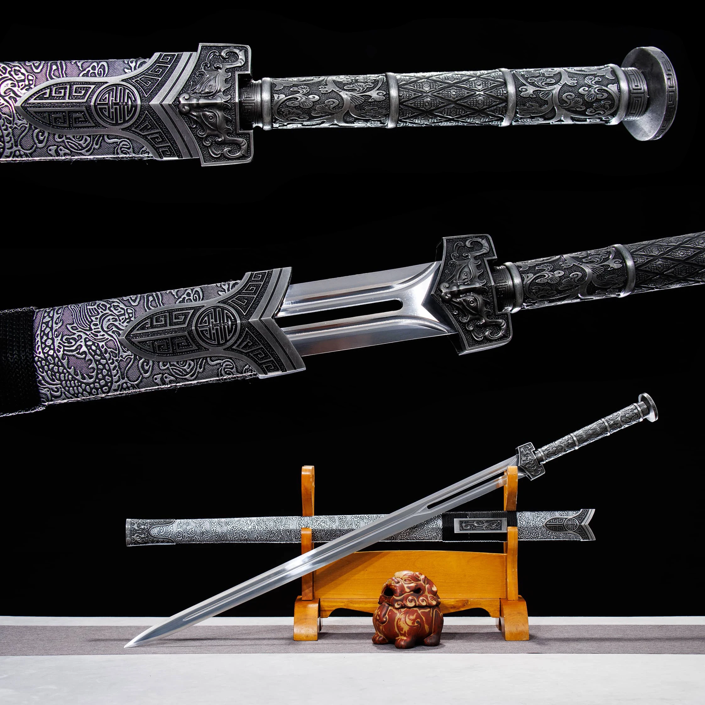 

102cm Medieval Chinese Han sword cosplay battle preparation Sharp carbon steel full tang katana samurai Sword weapons Knight