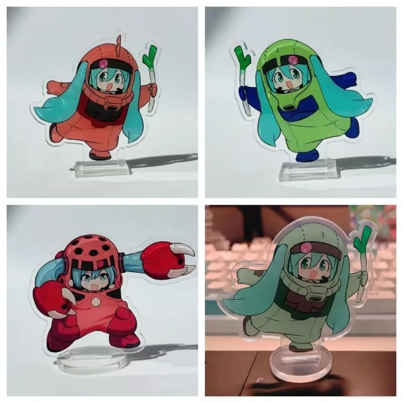 

Hatsune Miku Anime Figures Stand Model Plate Mobile Suit Gundam Desktop Decoration Friends Gift for Fans Collection Ornament
