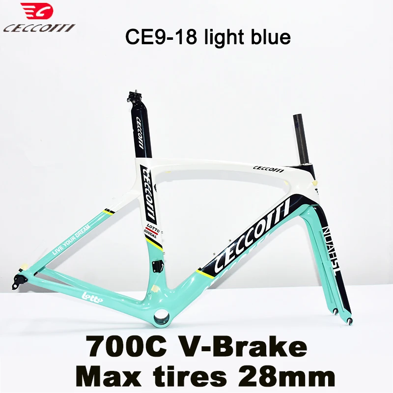 CECCOTTI T1000 Full Carbon Frame Fit Max Tires 28mm Bicycle Frameset BSA Cycling Racing Road Bike Frame