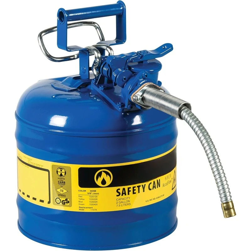 Gallon Type II Blue Safety Can for Kerosene with Flame Arrester, Self-Closing Lid, and 5/8