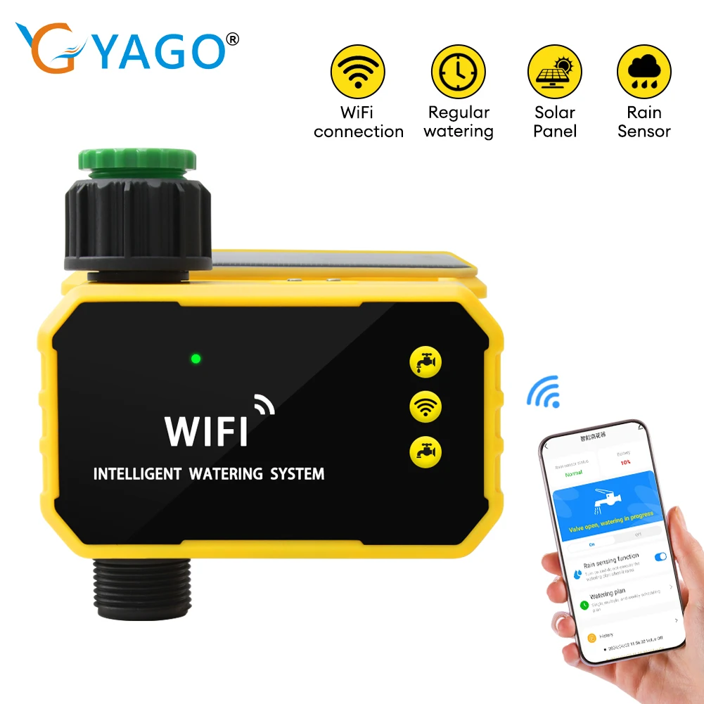 WiFI Tuya Household Garden Irrigation Intelligent Automatic Water Saving Valve Controller Solar Outdoor Plant Watering Timer