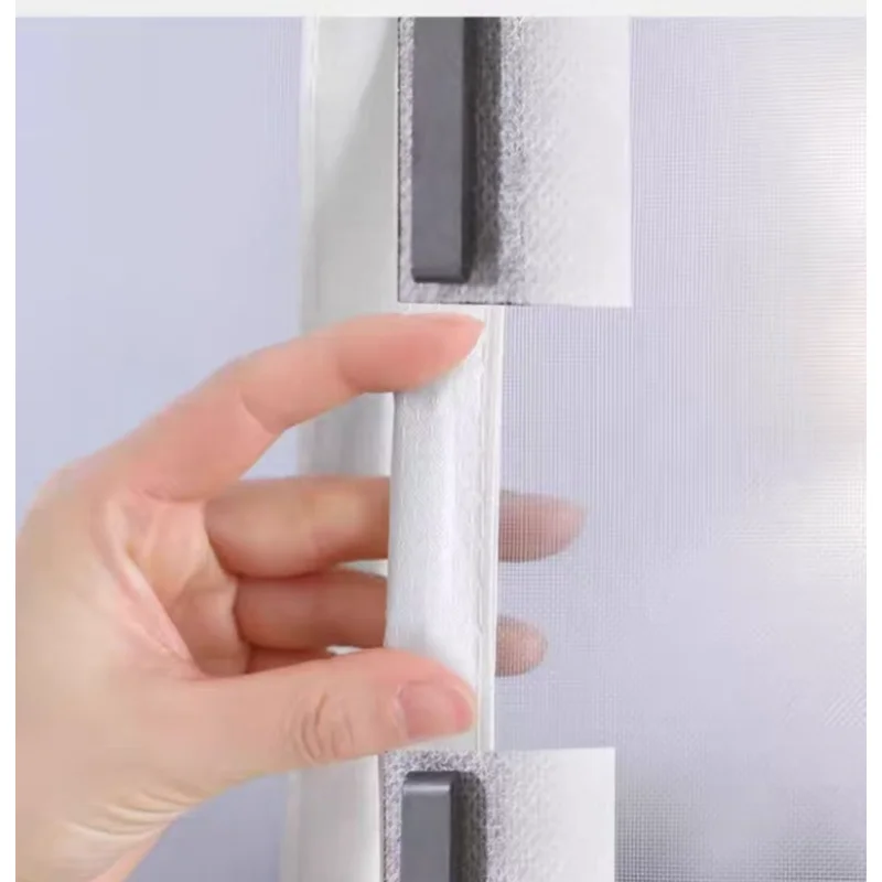 ستارة باب مغناطيسية بيضاء منزلية، باب شاشة لمنع لدغة البعوض في الصيف، صامت مشفر ذاتي اللصق وغير مسامي #5